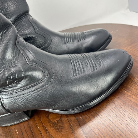 Ariat A2-STAMPEDE Boots Men's 9 Black Leather Pull On Cowboy Western 34228 - Picture 11 of 16